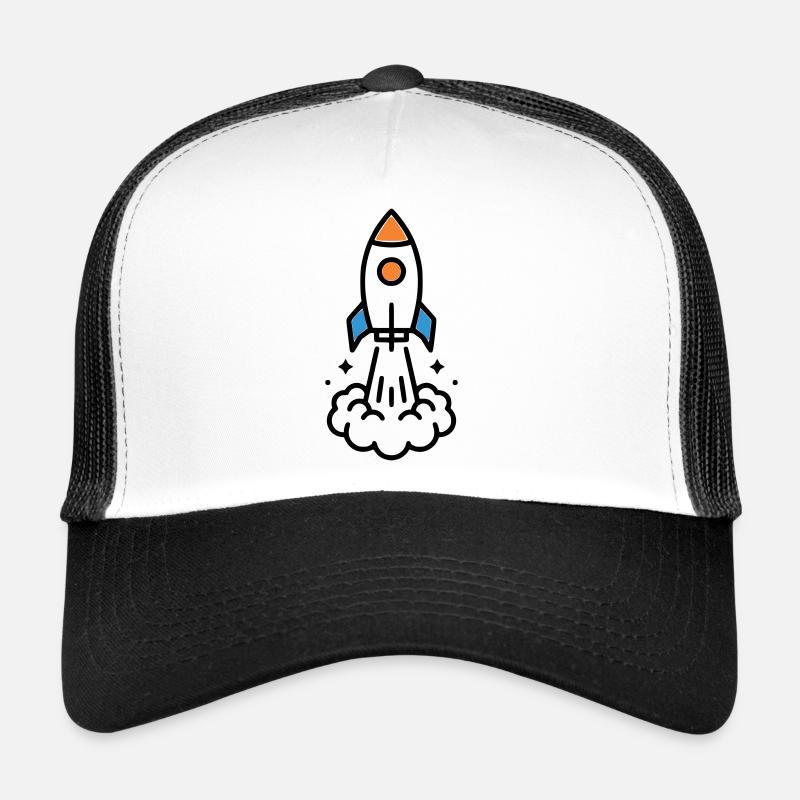 Rocket Launch Space Comic Trucker Cap