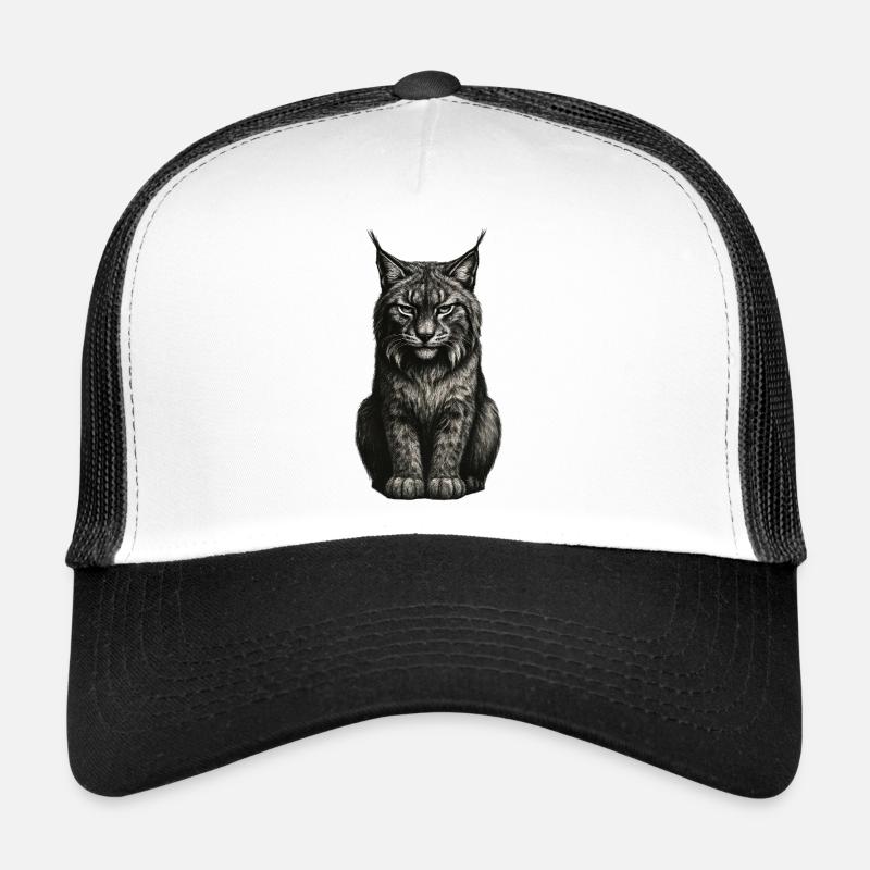 Portrait du chat noir et blanc Casquette trucker 