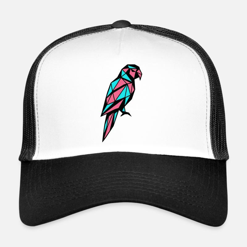 Perroquet Low Poly - Nature Oiseau Casquette trucker 