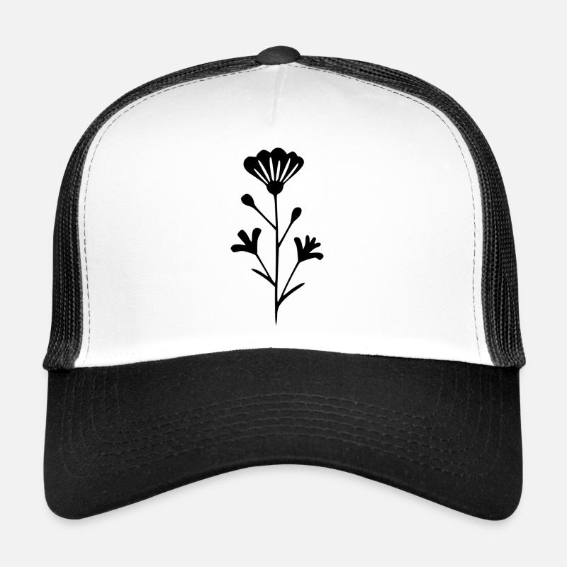 Fleurs noires Fleurs en fleur Fleurs sauvages Herbes Casquette trucker 