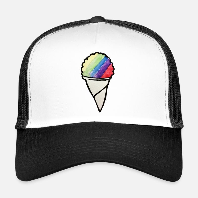Rainbow Watercolor Cream Cone Trucker Cap