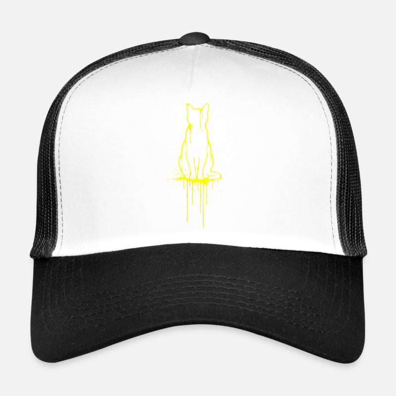 Cat Silhouette Gold Look Trucker Cap