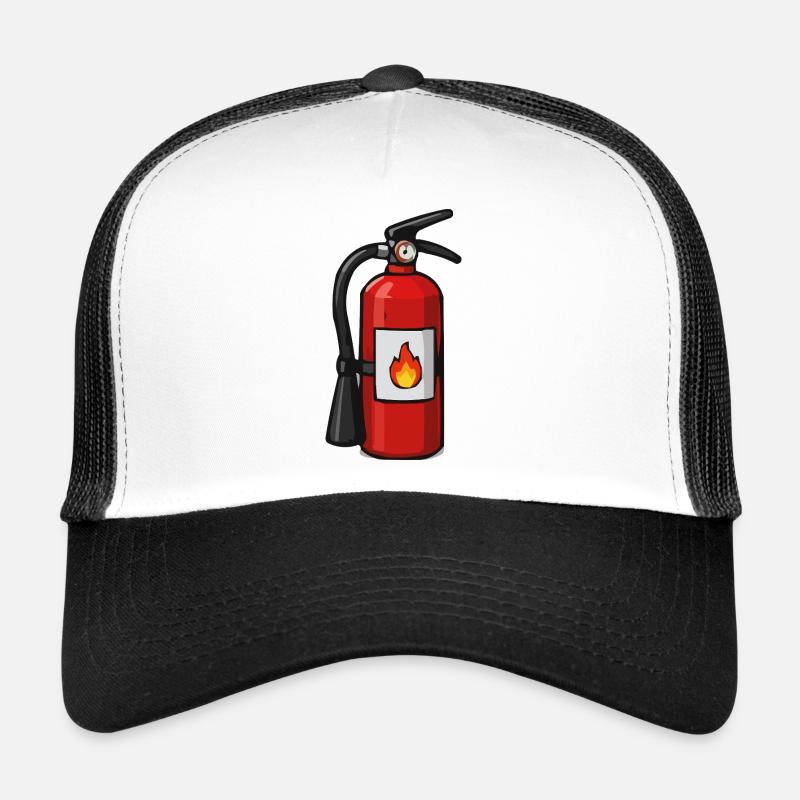 Fire Extinguisher Cartoon Flame Trucker Cap