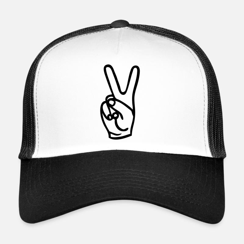 Friede "Peace-Zeichen" zwei Finger Trucker Cap