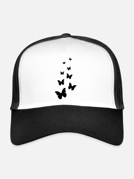 Flying butterflies - Trucker Cap - white/black - Front