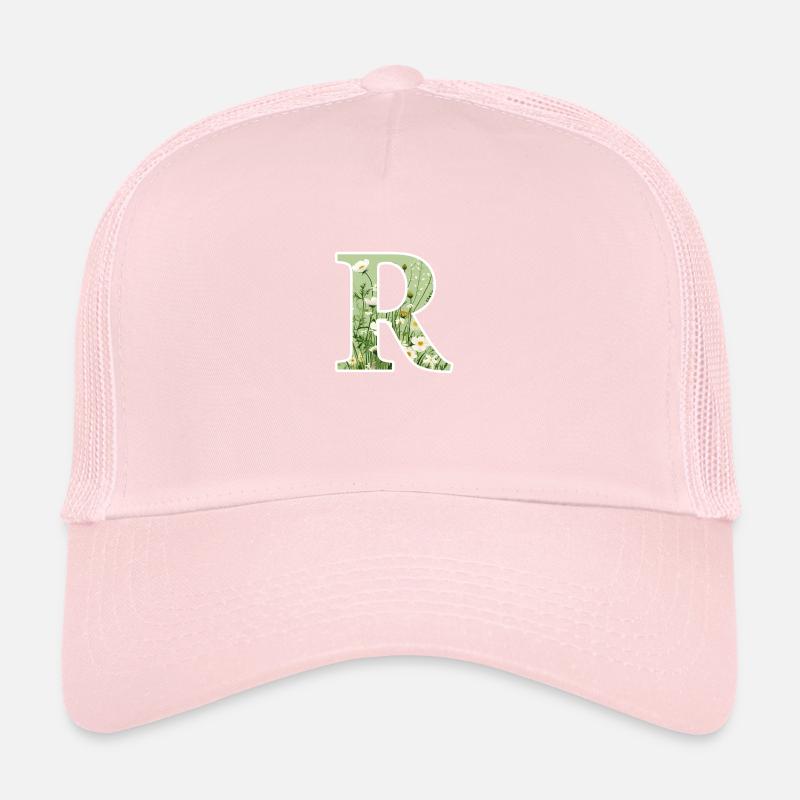 Buchstabe R, Monogramm, Blumenmuster Trucker Cap