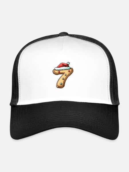 7 Numéro Noël - Casquette trucker  - blanc/noir - Devant