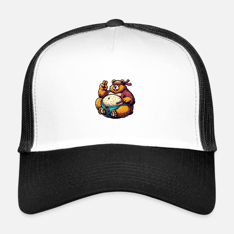 Karate Bear Meditating With Chopsticks Trucker Cap
