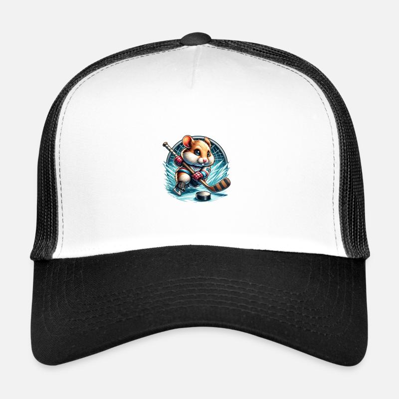 Cute Hamster Hockey Player Trucker Cap