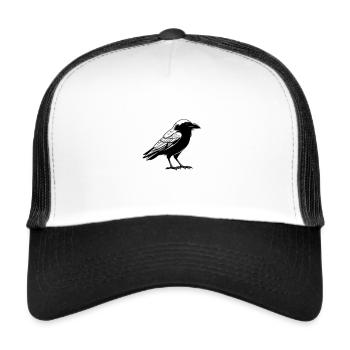 Corbeau en tant que graphique vectoriel - Casquette trucker  - blanc/noir - Devant