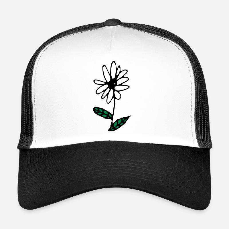 Blume Blümchen Pflanze Design als Vektor Grafik - Trucker Cap - Weiß/Schwarz