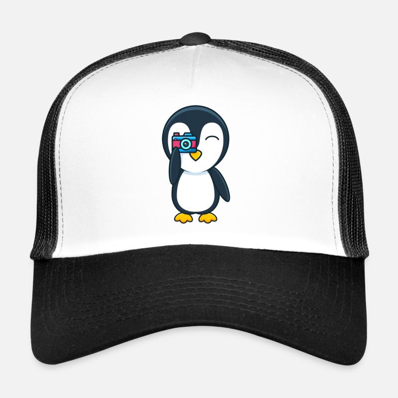 Penguin with camera Trucker Cap