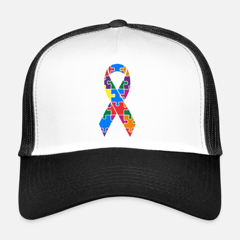 Puzzle de ruban de sensibilisation à l'autisme coloré Casquette trucker 