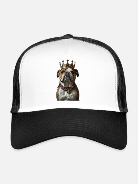 Bouledogue - Casquette trucker  - blanc/noir - Devant