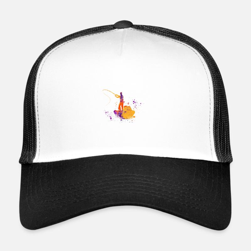 Conception de pêche drôle avec poisson et canne Casquette trucker 