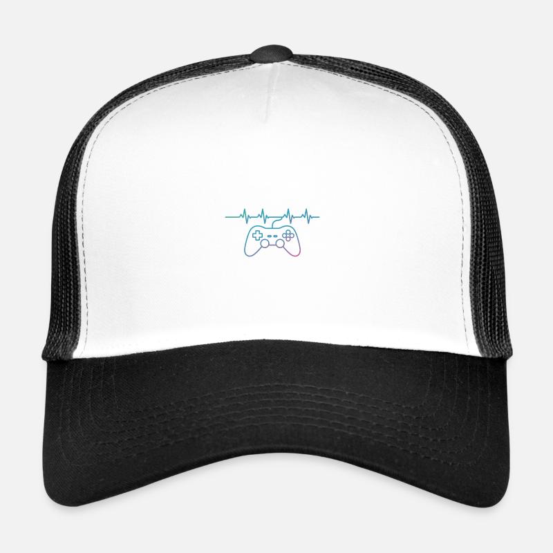 Gaming Heartbeat Controller Motif Trucker Cap