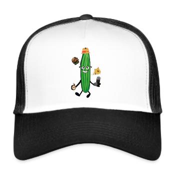 Camping, Tent,Cucumber, Adventurer, Tent - Trucker Cap - white/black - Front