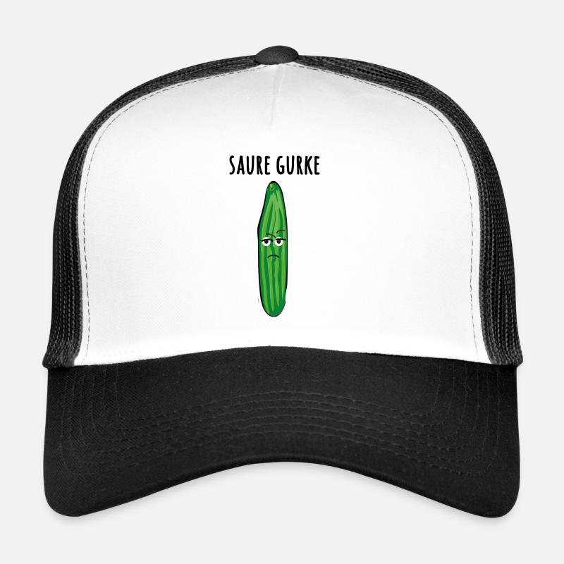 Saure Gurke, Gurken, Comic - Trucker Cap - Weiß/Schwarz