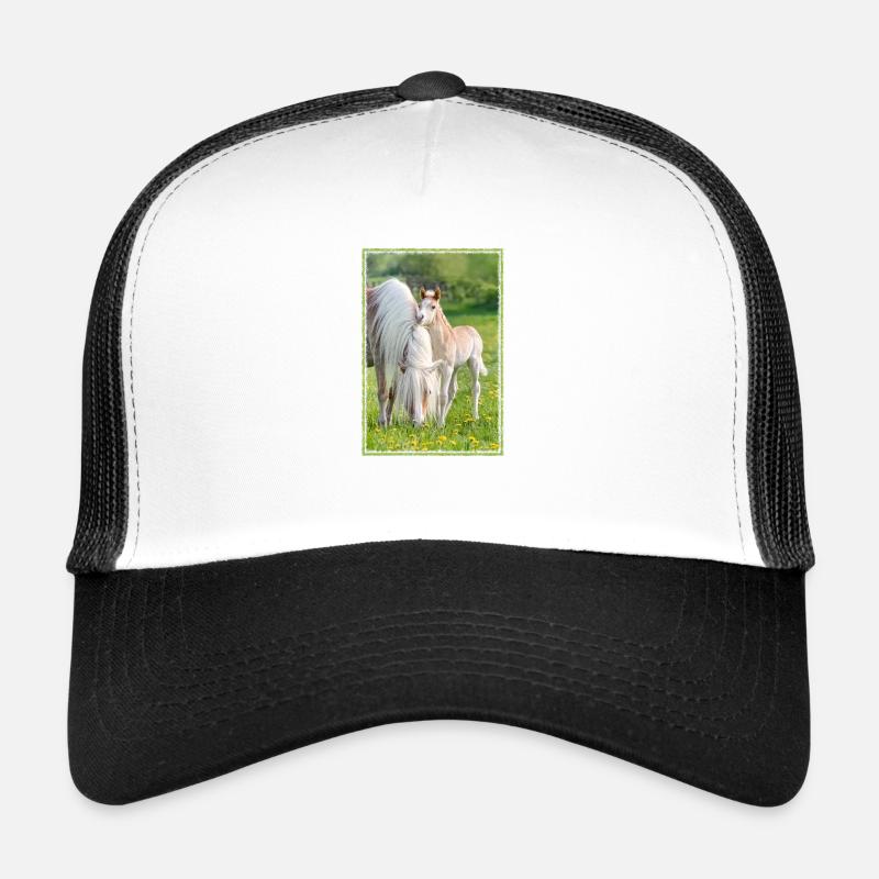 Haflinger horses cute foal with mare Trucker Cap