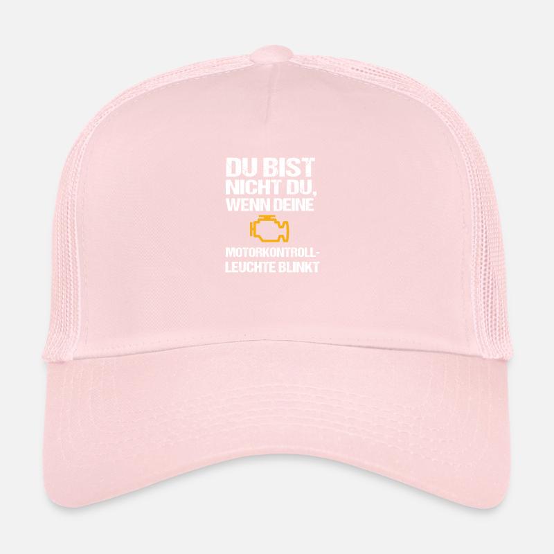 Engine control light flashes, car shirt with humor Trucker Cap