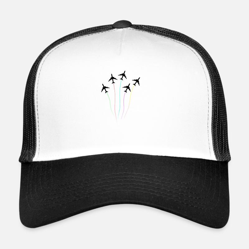 Regenbogen Flugzeug Kunst T-Shirt Trucker Cap