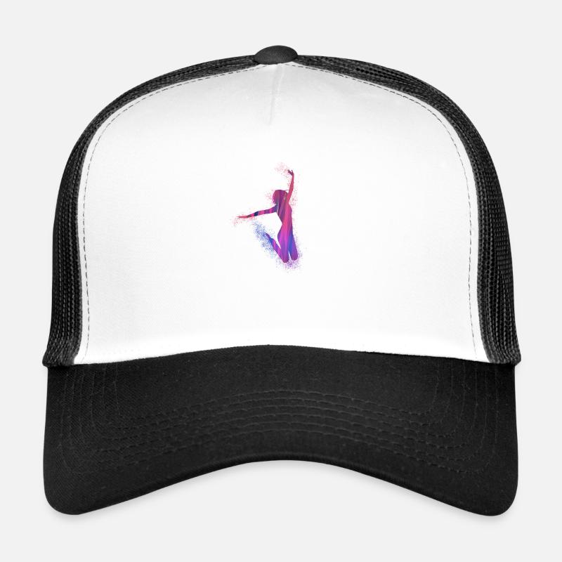 sauter, danse, danseur, graffiti, rose, rose - Casquette trucker  - blanc/noir