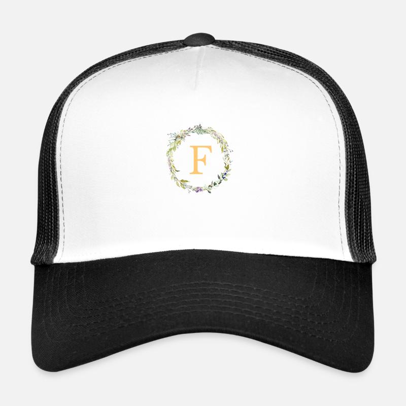 F Monogram Eucalyptus Wreath Trucker Cap