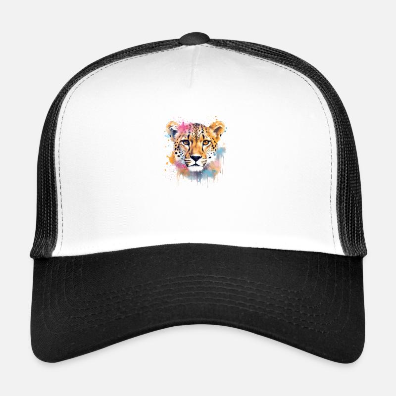 Gepard Cheetah - Trucker Cap - Weiß/Schwarz