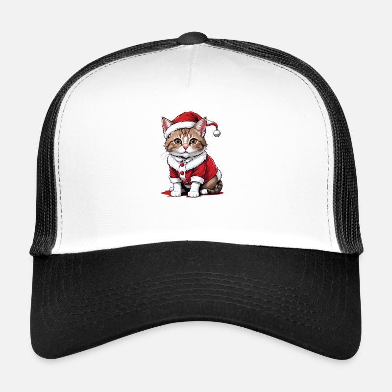 Weihnachtskatze Weihnachtsmann Katze Cat Geschenk Trucker Cap
