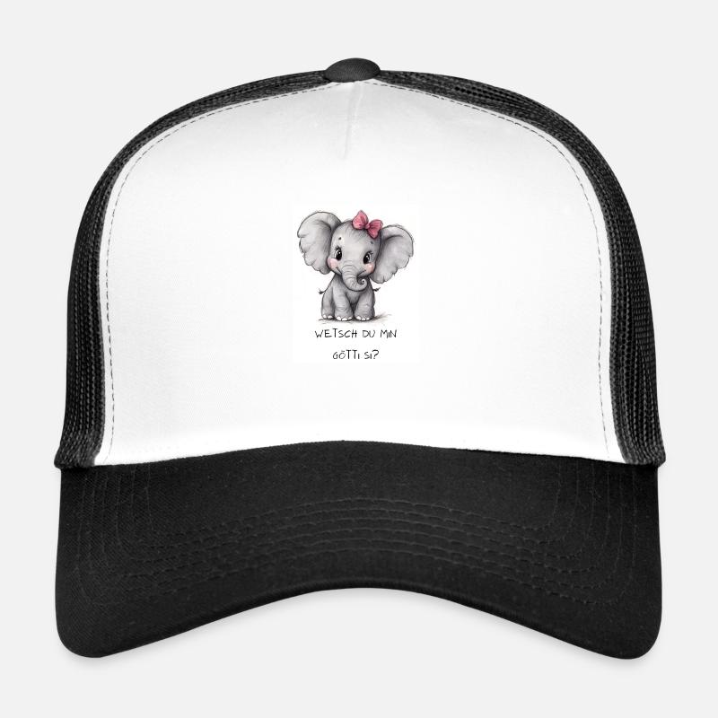 Éléphant « Wetsch du min Götti si ? » – parrain Casquette trucker 