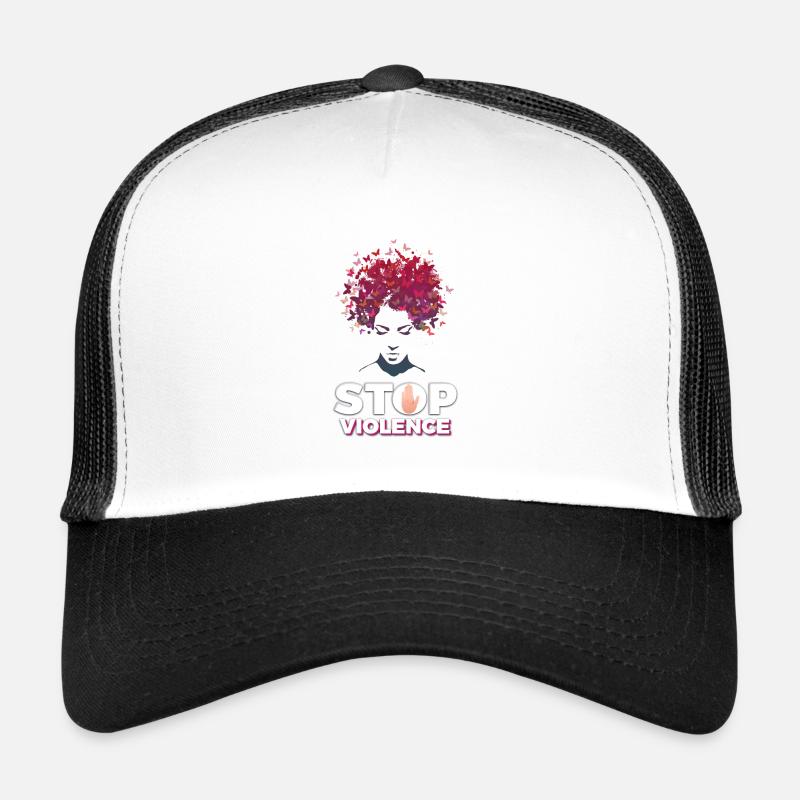 Stopp Gewalt - Trucker Cap - Weiß/Schwarz