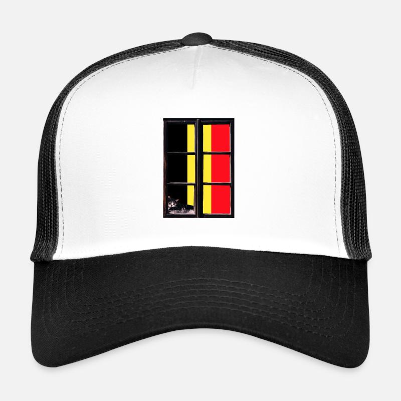 Drapeau belge vintage Drapeau belge look vieilli Casquette trucker 