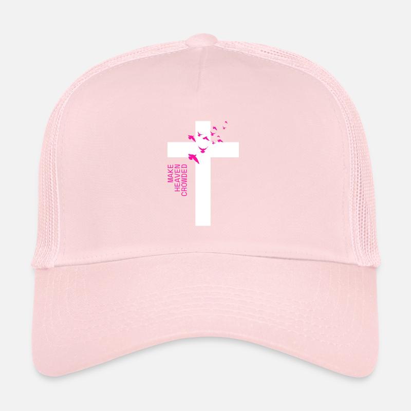 White Cross "Make Heaven Crowded" Design Trucker Cap
