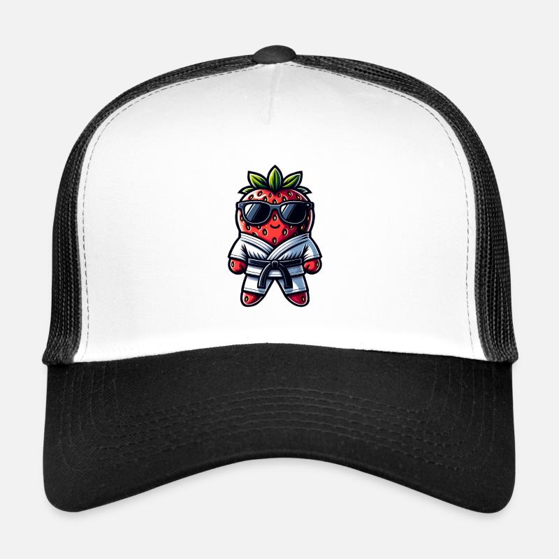 Karaté fraise avec lunettes de soleil Casquette trucker 