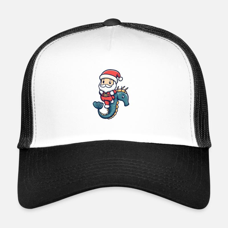 Seepferd Weihnachtsmann Trucker Cap