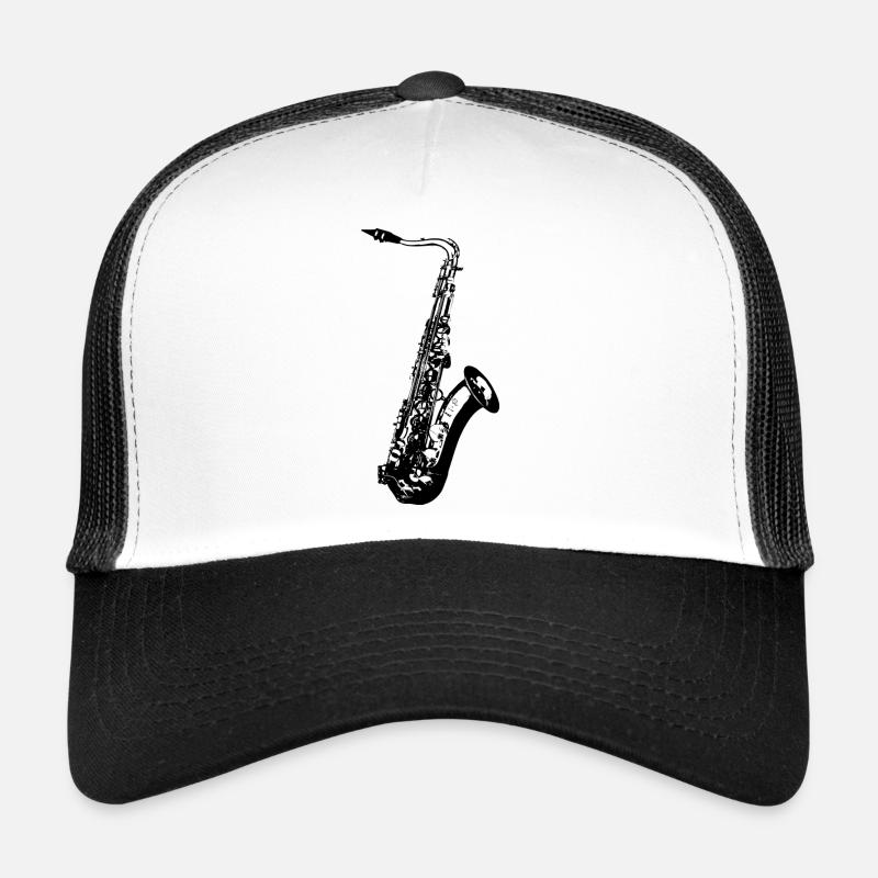 Saxophon - Trucker Cap - Weiß/Schwarz