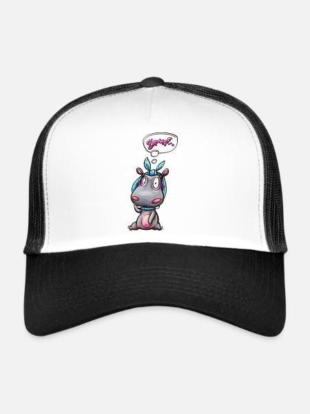 hippo with quote - Trucker Cap - Weiß/Schwarz