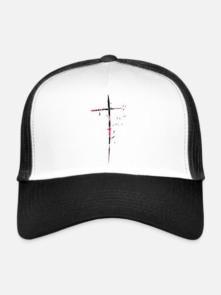traverser fragmentées déchiqueté petite conception - Casquette trucker  - blanc/noir - Devant