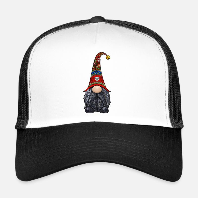Tomte Zentangle - Trucker Cap - Weiß/Schwarz