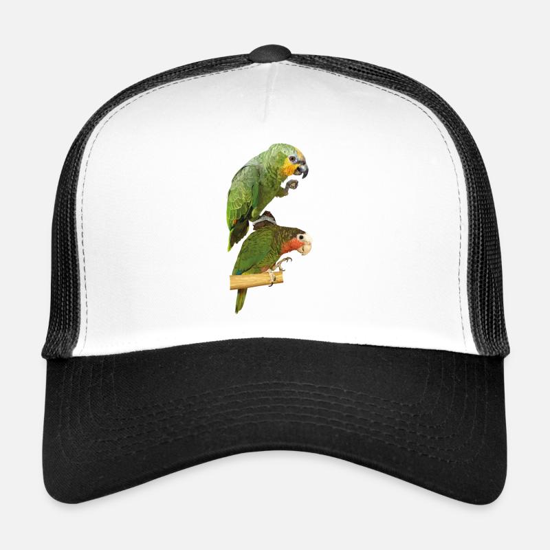 Papageien - Trucker Cap - Weiß/Schwarz