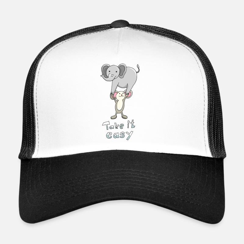 Maus trägt Elefant "Take it easy" positiver Spruch Trucker Cap