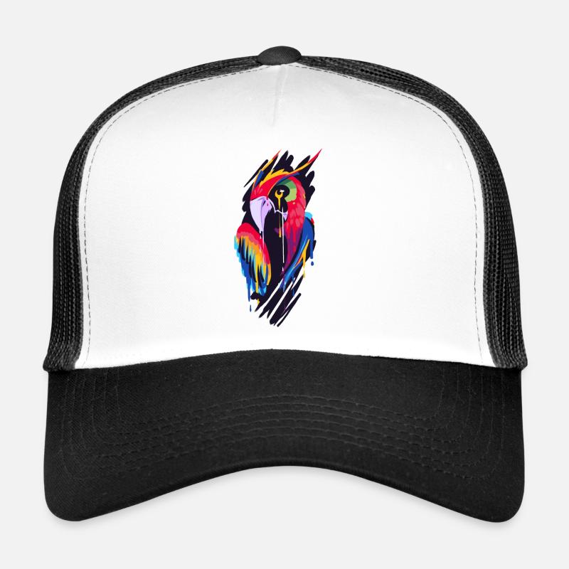Perroquet - Casquette trucker  - blanc/noir