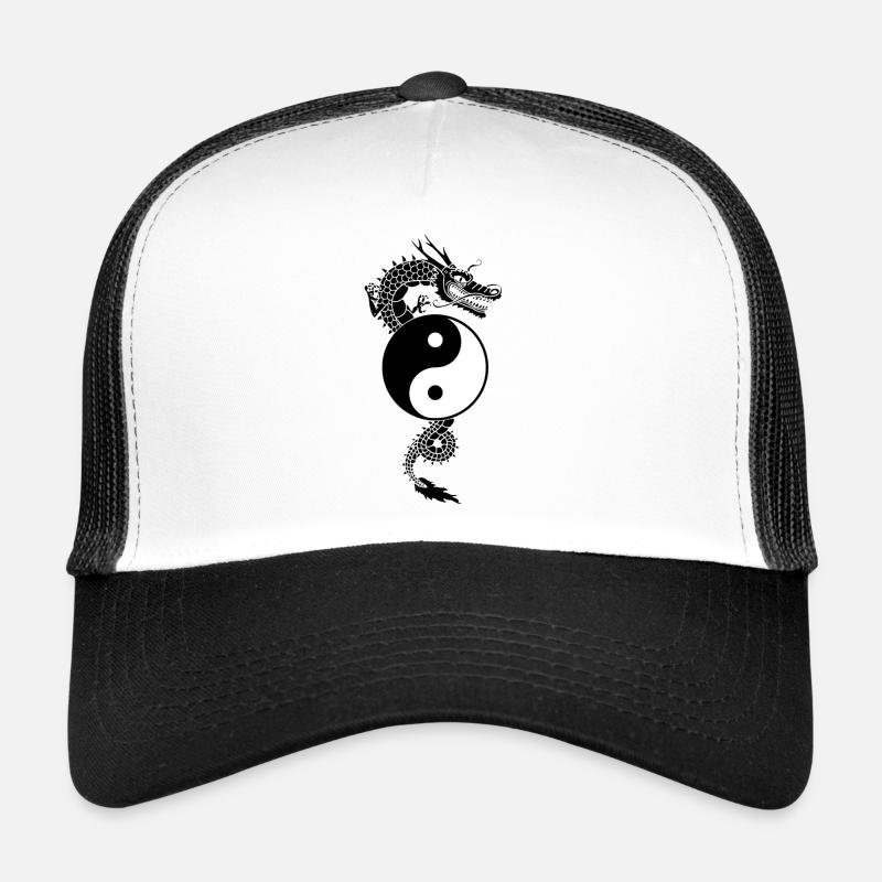 Dragon yin yang - Trucker Cap - white/black