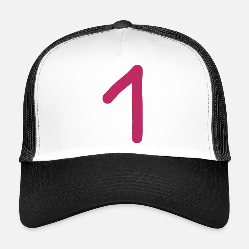 1 Number One Number Pink Red Birthday Trucker Cap