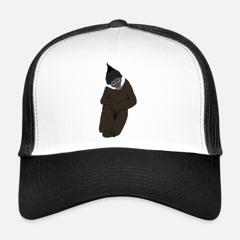 Langur de françois - Casquette trucker  - blanc/noir