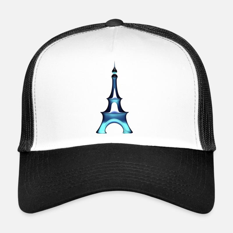 Blue glass Eiffel Tower Trucker Cap