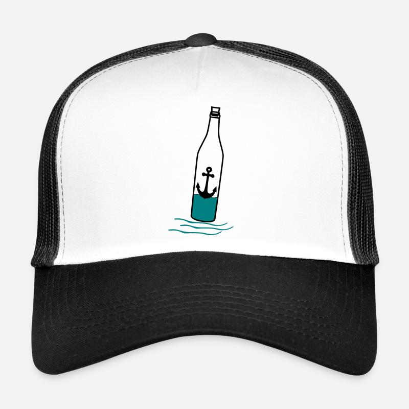 Hafen, Anker - Trucker Cap - Weiß/Schwarz