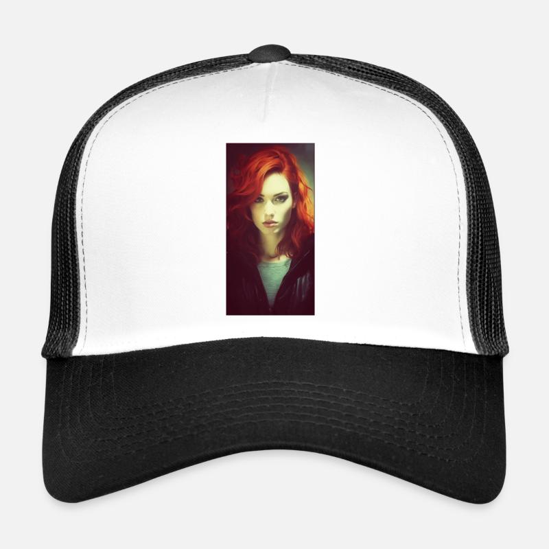 Rouge - Casquette trucker  - blanc/noir