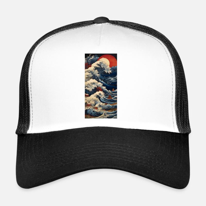 Les vagues et la mer - Casquette trucker  - blanc/noir
