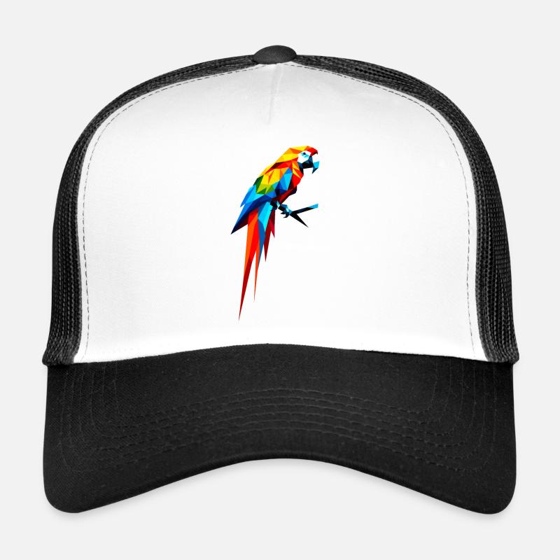 Geometric macaw - Trucker Cap - white/black